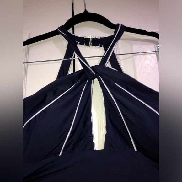 Zilcremo One Piece Swim Dress Tummy Control Swimsuits Cutout Halter Skirted - Picture 3 of 12